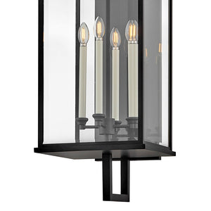 Zephyr 14" Four Lights Extra Large Wall Mount Lantern, Black