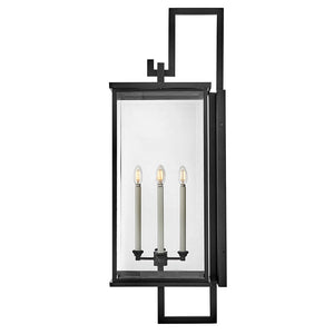 Zephyr 14" Four Lights Extra Large Wall Mount Lantern, Black