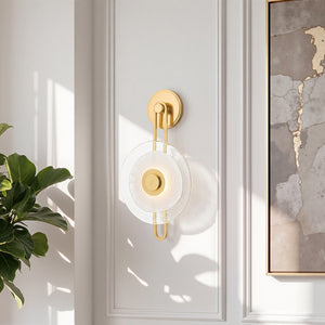Mirara 10" One Light Wall Sconce, Aged Brass