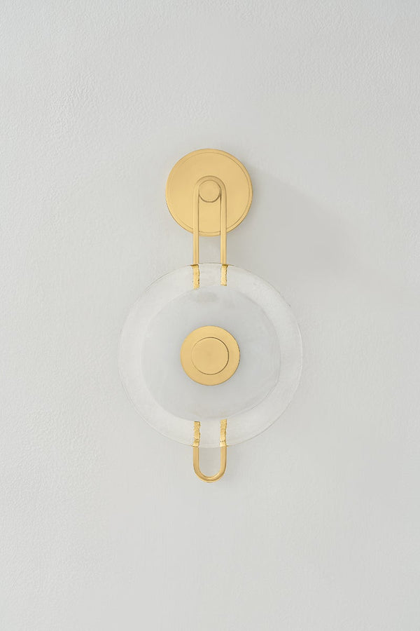 Mirara 10" One Light Wall Sconce, Aged Brass