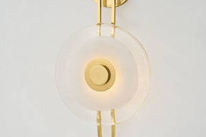 Mirara 10" One Light Wall Sconce, Aged Brass