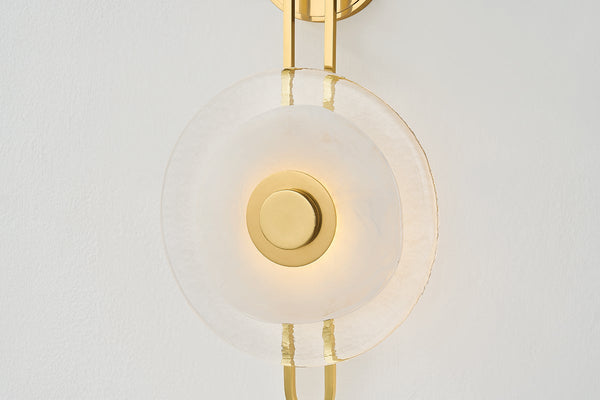 Mirara 10" One Light Wall Sconce, Aged Brass