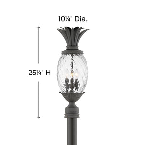 Beryl 10" Three Lights Large Post Mount Lantern, Museum Black