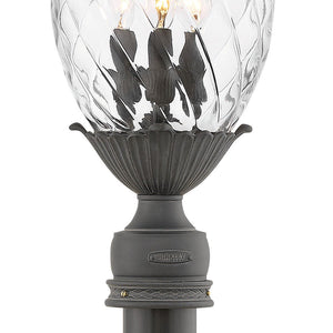 Beryl 10" Three Lights Large Post Mount Lantern, Museum Black