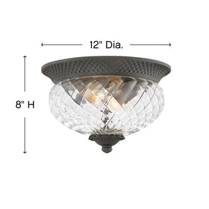 Beryl 12" Two Lights Small Flush Mount, Museum Black