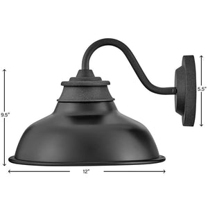 Monolith 12" One Light Small Gooseneck Barn Light, Aged Zinc