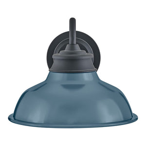 Monolith 12" One Light Small Gooseneck Barn Light, Museum Black / Denim Blue