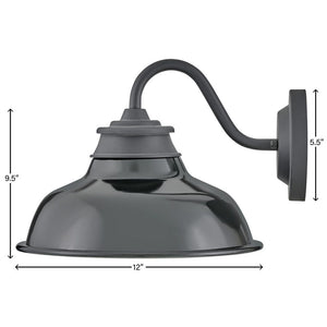 Monolith 12" One Light Small Gooseneck Barn Light, Museum Black