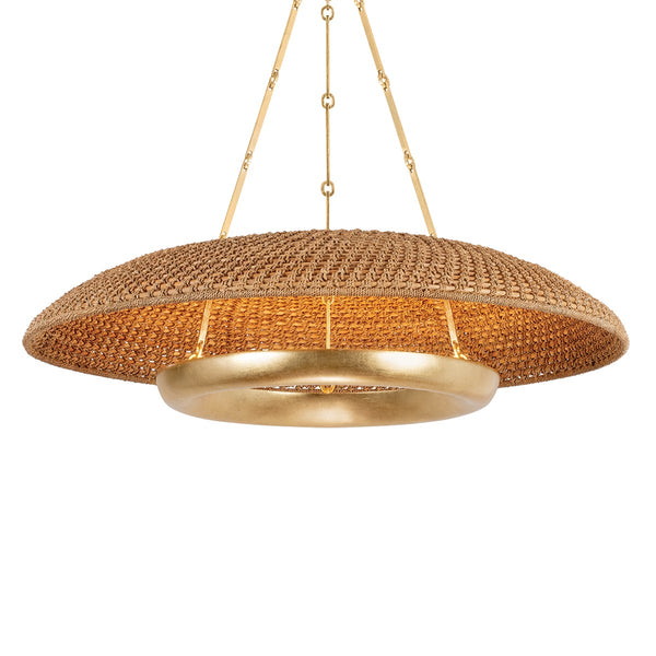 Fenara 36" Six Lights Pendant, Vintage Gold Leaf