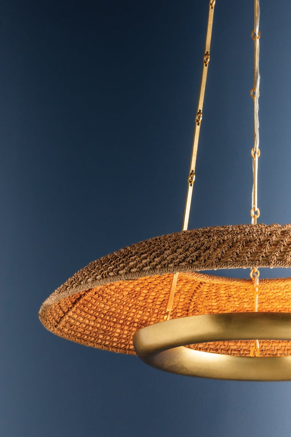 Fenara 36" Six Lights Pendant, Vintage Gold Leaf