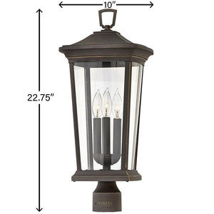 Cobalt 10" Three Lights Large Post Mount Lantern, Oil Rubbed Bronze