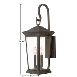 Cobalt 10" Three Lights Large Wall Mount Lantern, Oil Rubbed Bronze