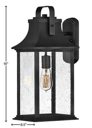 Vista 8" One Light Medium Wall Mount Lantern, Textured Black