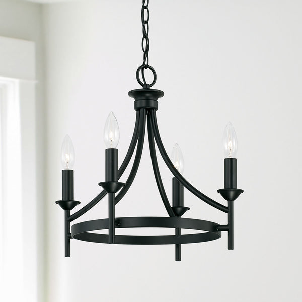 Emery 16" Four Light Semi Flush Mount, Matte Black