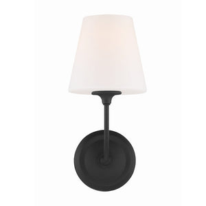 Sylvain 6" One Light Sconce, Black Forged