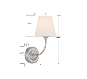 Sylvain 6" One Light Sconce, Brushed Nickel