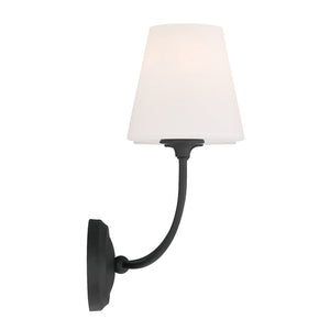 Sylvain 17" Two Light Sconce, Black Forged