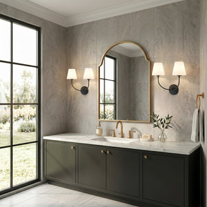 Sylvain 17" Two Light Sconce, Black Forged