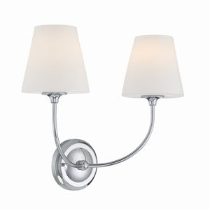 Sylvain 17" Two Light Sconce, Polished Chrome