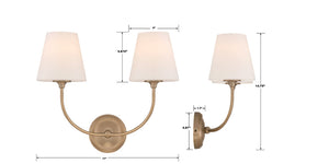 Sylvain 17" Two Light Sconce, Vibrant Gold