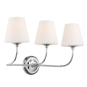 Sylvain 23" Three Lights Bathroom Vanity, Polished Chrome