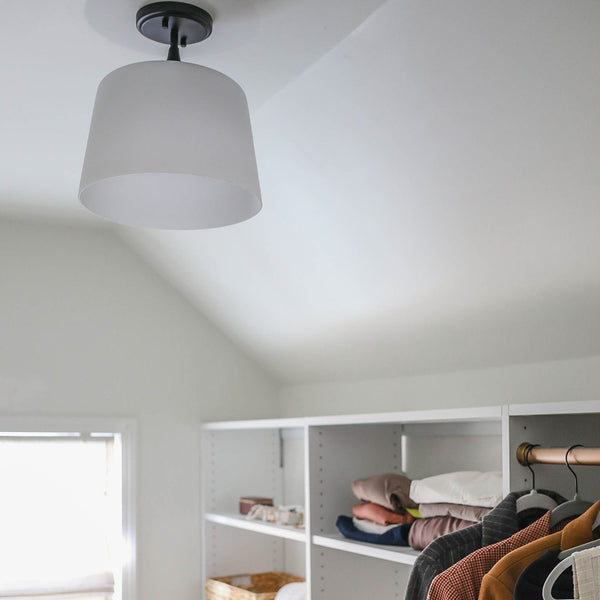 Andie 11.75" One Light Dual Mount Semi Flush/Pendant, Matte Black