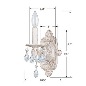 Maison Parisienne 6.25'' One Light Crystal Wall Sconce, Antique White Hand Cut Crystal - Alternate Product Image 1.jpg