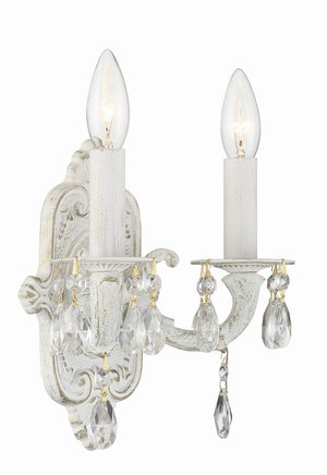 Maison Parisienne 10'' Two Light Crystal Wall Sconce, Antique White Hand Cut Crystal Alt 5.jpg
