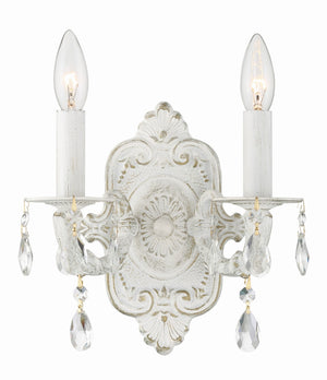 Maison Parisienne 10'' Two Light Crystal Wall Sconce, Antique White Hand Cut Crystal - Main Product Image.jpg