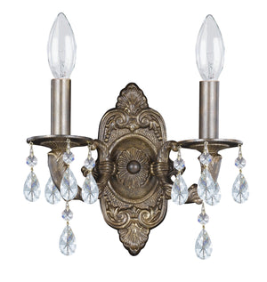 Maison Parisienne 10'' Two Light Crystal Wall Sconce, Bronze Hand Cut Crystal - Main Product Image.jpg