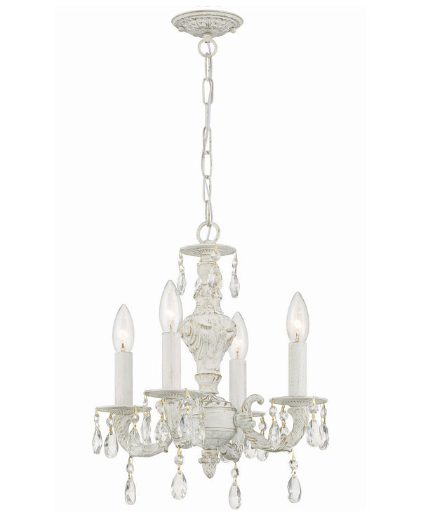 Maison Parisienne 13.5'' Four Light Mini Crystal Chandelier, Antique White Hand Cut Crystal - Main Product Image.jpg