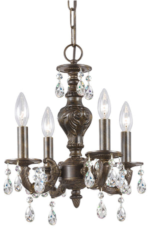 Maison Parisienne 13.5'' Four Light Mini Crystal Chandelier, Bronze Hand Cut Crystal - Main Product Image.jpg