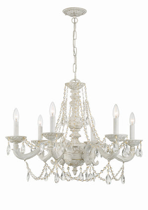 Maison Parisienne 28'' Six Light Crystal Chandelier, Antique White Hand Cut Crystal Alt 4.jpg