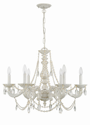 Maison Parisienne 28'' Six Light Crystal Chandelier, Antique White Hand Cut Crystal Alt 5.jpg