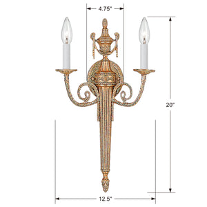 Gild 12.5'' Two Light Wall Sconce, Matte Brass - Alternate Product Image 1.jpg