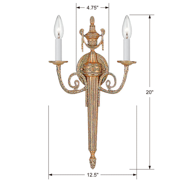 Gild 12.5'' Two Light Wall Sconce, Matte Brass - Alternate Product Image 1.jpg