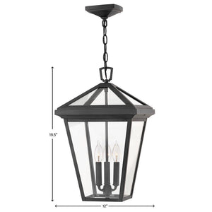 Proxy 12" Three Lights Medium Hanging Lantern, Museum Black