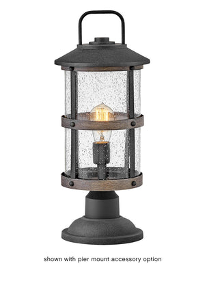 Delta 9" One Light Medium Post Mount Lantern, Aged Zinc