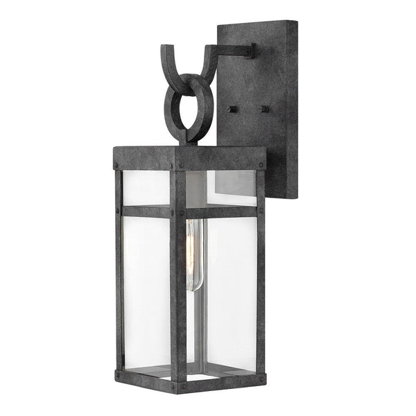 Porter 6" One Light Medium Wall Mount Lantern, Aged Zinc