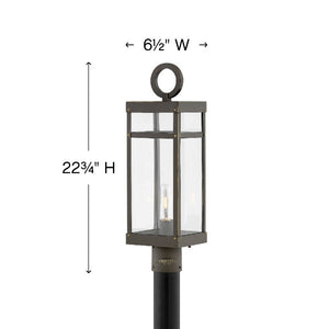 Porter 6" One Light Large Post Mount Lantern, Oil Rubbed Bronze