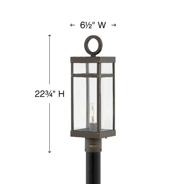 Porter 6" One Light Large Post Top or Pier Mount Lantern, Oil Rubbed Bronze