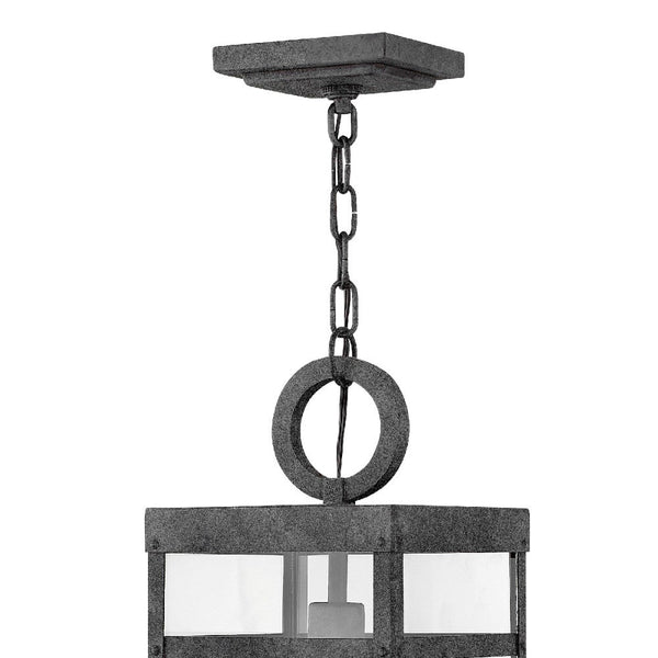 Porter 7" One Light Medium Hanging Lantern, Aged Zinc