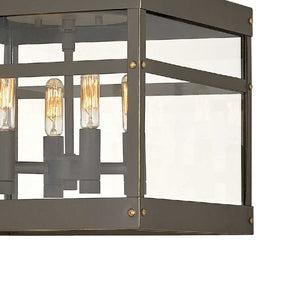 Porter 12" Four Lights Small Flush Mount, Oil Rubbed Bronze
