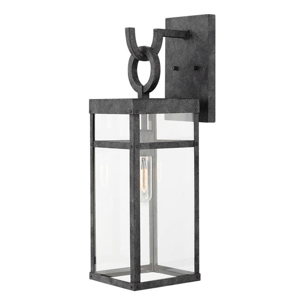 Porter 6" One Light Large Wall Mount Lantern, Aged Zinc