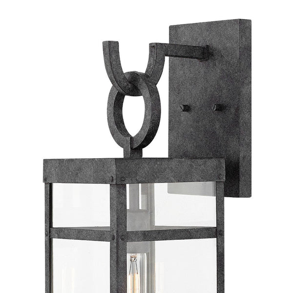 Porter 6" One Light Large Wall Mount Lantern, Aged Zinc