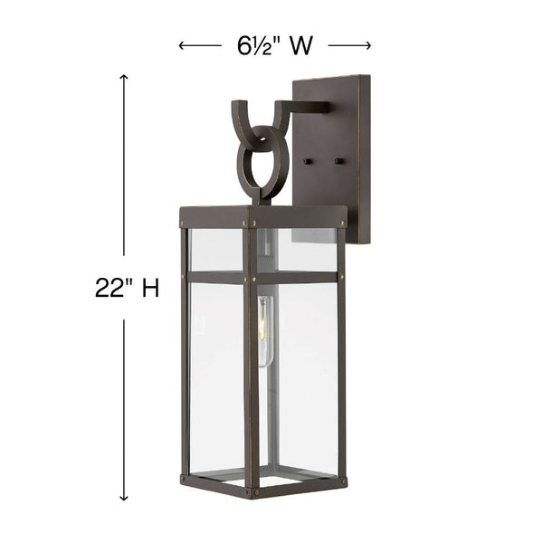 Porter 6" One Light Large Wall Mount Lantern, Oil Rubbed Bronze