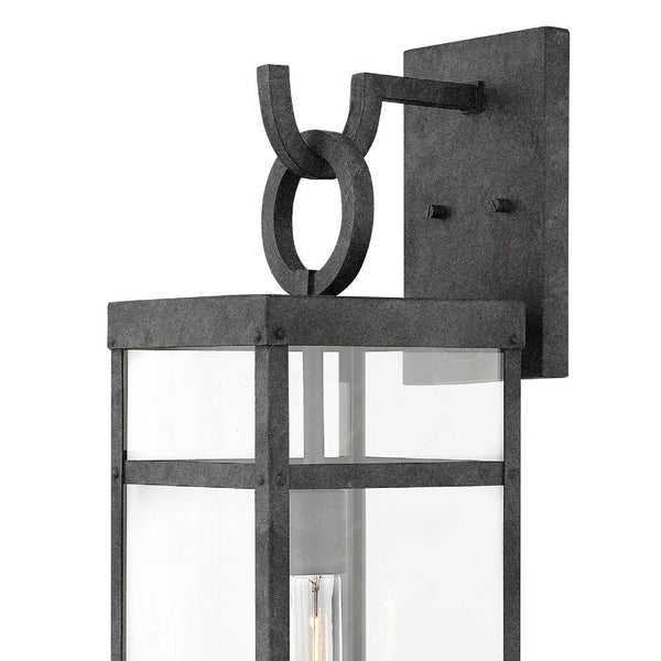Porter 7" One Light Large Wall Mount Lantern, Aged Zinc