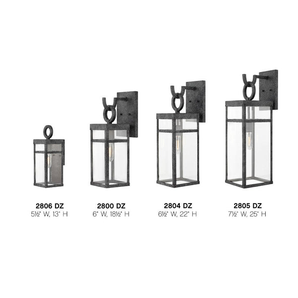 Porter 7" One Light Large Wall Mount Lantern, Aged Zinc