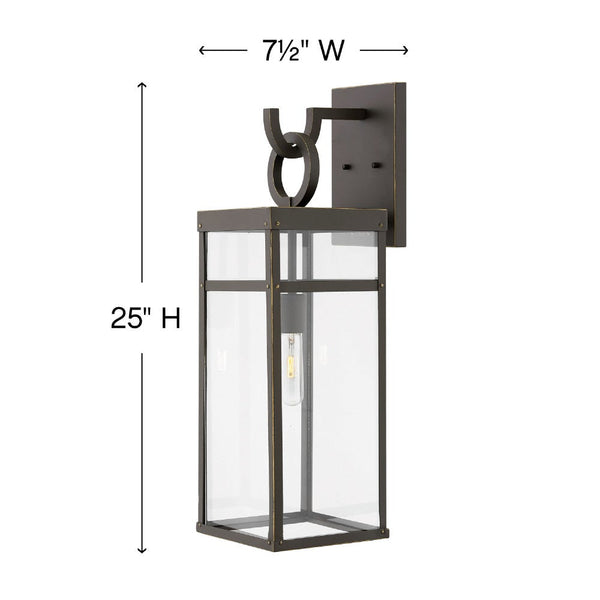 Porter 7" One Light Large Wall Mount Lantern, Oil Rubbed Bronze