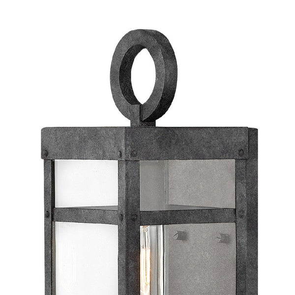 Porter 5" One Light Small Wall Mount Lantern, Aged Zinc